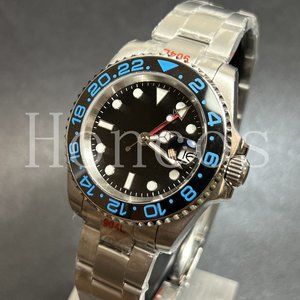 Custom Made MODS Watch with GMT Automatic Movement Silver Case Blue Black
